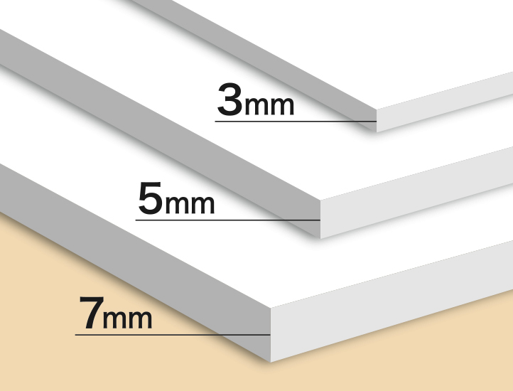 スチレンパネルの厚み3種