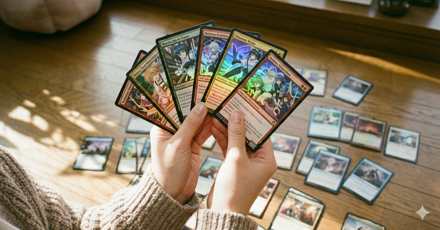 手にトレーディングカード