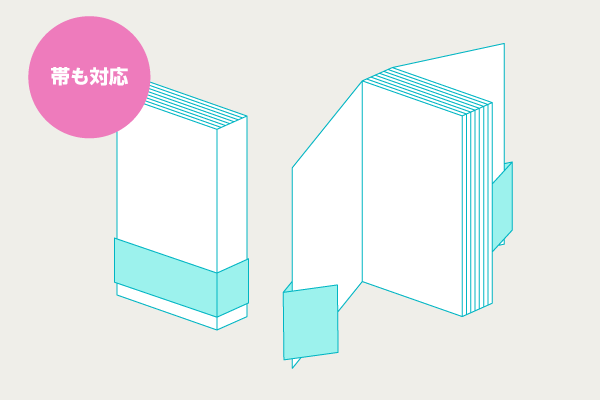 無線綴じ冊子の帯印刷