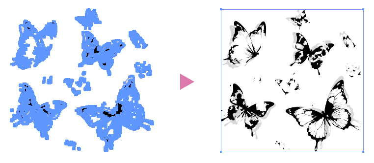 ラスタライズしたオブジェクト