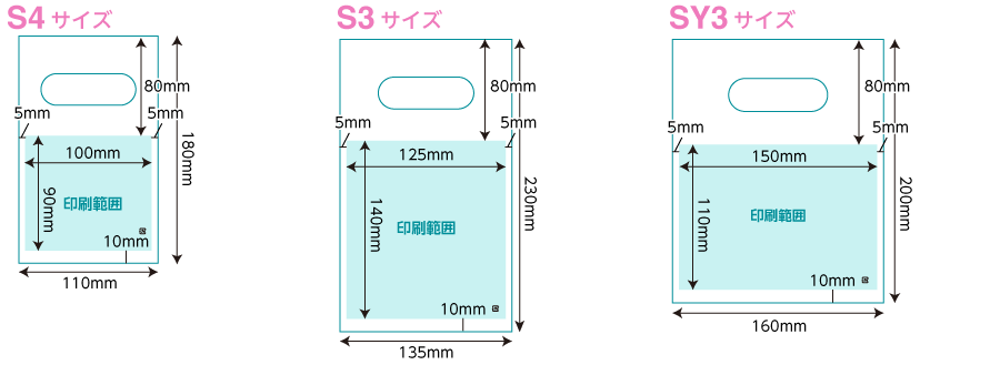 サイズはS4、S3、SY3
