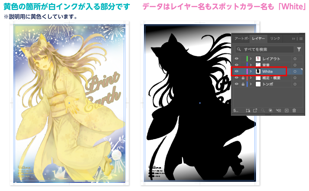 クリアポスター白インクデータの説明