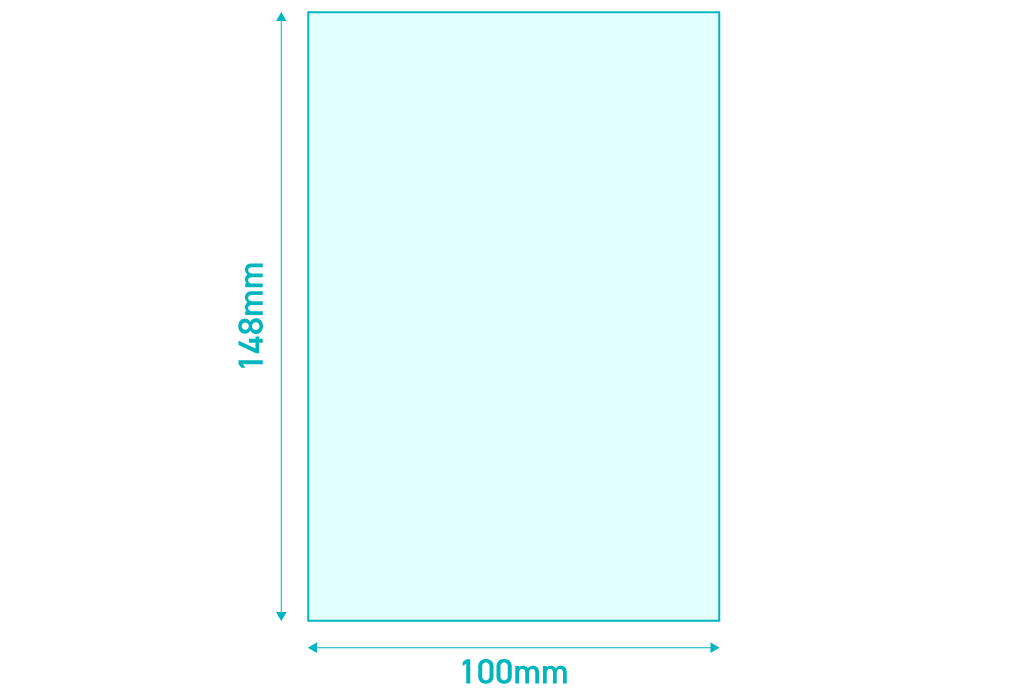印刷サイズ図100×148mm