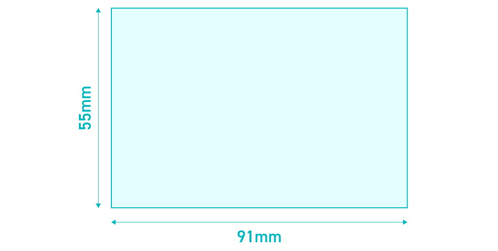 印刷サイズ図91×55mm
