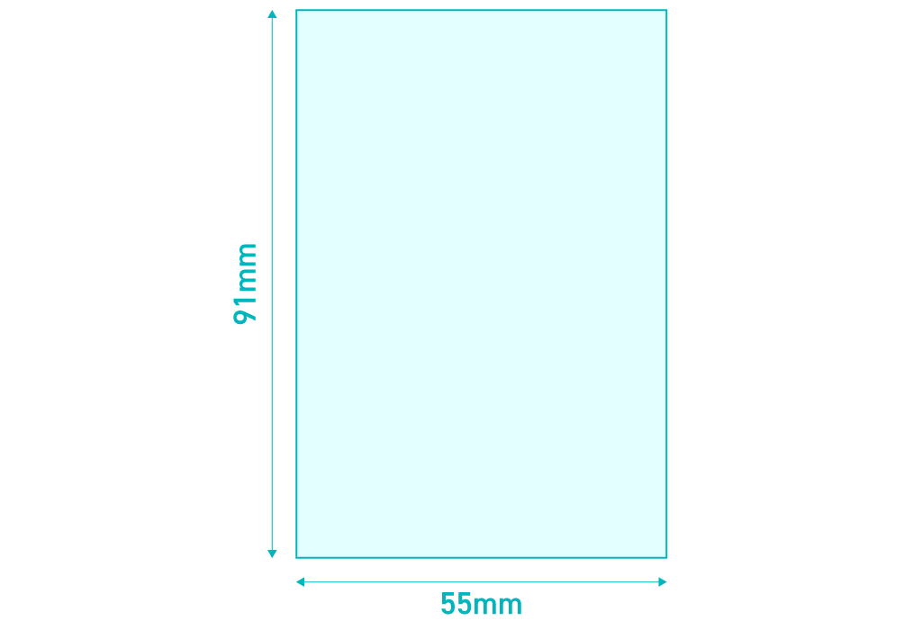 印刷サイズ図91×55mm