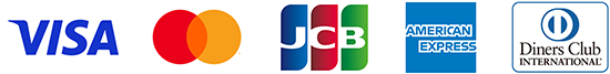 VISA・Mastercard・JCB・AMEX・Diners Club